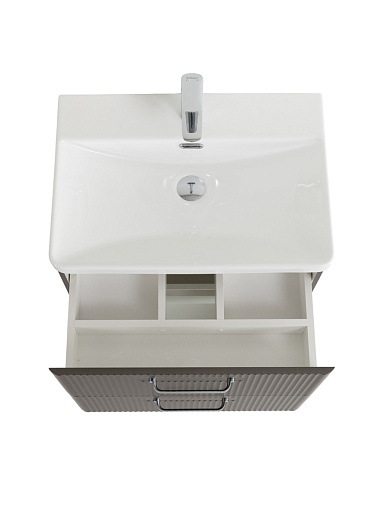 BelBagno Тумба с раковиной Due 50 подвесная Оружейная сталь ручки Хром полированный – картинка-11